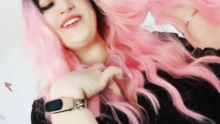 Thicc pink-haired momma wants to drill your booty with a strap-on