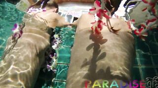 Paradise Gfs - Twins getting banged! together inside swimming pool