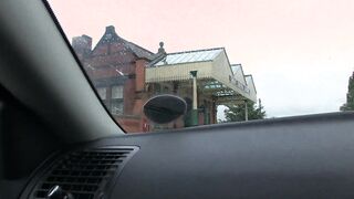 Bustyeager for dick starts masturbating into the vehicle waiting forcocks