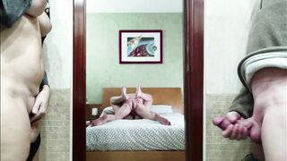 filthy lovers masturbates watching their friends having sex