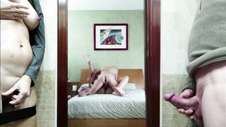 filthy lovers masturbates watching their friends having sex