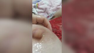 pov- Cupcake Lube Nipple Strokes and a Little Licking