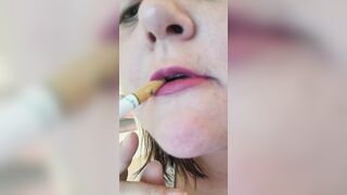 Intense closeup smoking