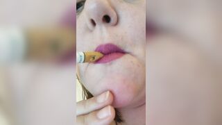 Intense closeup smoking