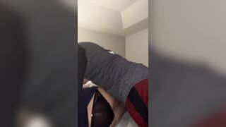 Step sister surprised with butt eating