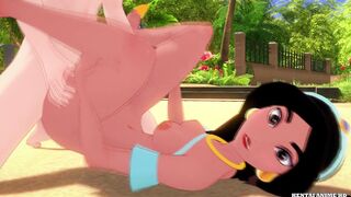Princess Jasmine Boned on the carpet Alladin