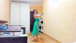 sexy Myla_Angel into green transparent dress!