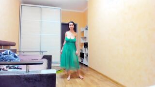 sexy Myla_Angel into green transparent dress!