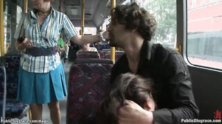 Sexy babe fucked in bus and park