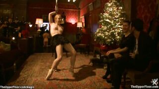 Slaves in corporal punishment at party