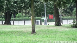 Adorable blonde teenager with two hung men is pounded rough