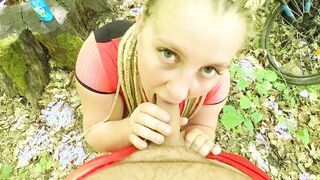 DeNata offer to sniff, lick her butt & nailed her after big country cross bike walking