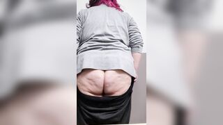BBW booty stretched with kegels into outside restroom