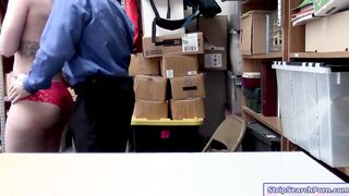 Officer strips shoplifter then fucks her