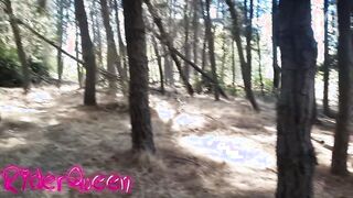 Bbw Making off into the forest