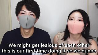 Japanese Lovers's First 3Some!! Pose Handjobs, Swinging Hips into Missonary