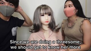 Japanese Lovers's First 3Some!! Pose Handjobs, Swinging Hips into Missonary