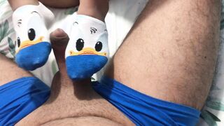 super sexy hand job with tights pov. cum on irresistible woman's foot