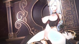 GENSHIN IMPACT - SHENHE DEEP THROAT CUMSHOT ANIMATED