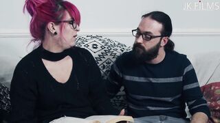 Geeky skank Roxxie Sweethart hones her world class bj talents on John K