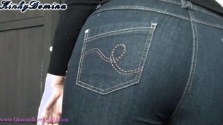 Pink Stiletto Nails Caressing Beauty Booty into Jeans