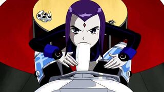 19 YEAR OLD TITANS - RAVEN CYBORG CUM INSIDE HER MOUTH