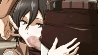 ATTACK ON TITAN - MIKASA AKERMAN CUM INSIDE MOUTH