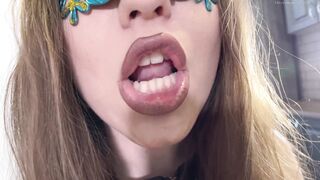 I spit inside the sub's face the sub sniffs my pantyhose and licks my drool off the floor