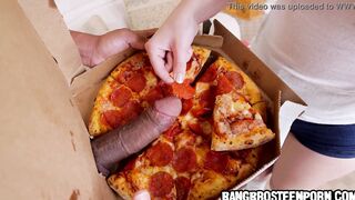 She get a long penis pizza delivered. - 19 Yo porn