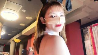 『美少女SM拘束』コスプレ女子大生をイラマチオ調教！タイツを破いて綺麗なパイパンまんこに中出しSEX♡素人カップル/10代/無修正/スタイル抜群/色白/バニー/English subtitles