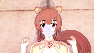NAOFUMI PLAYS WITH RAPHTALIA BODY COCK BLOWING ANIMATED RISING OF THE SHIELD HERO