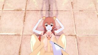 NAOFUMI PLAYS WITH RAPHTALIA BODY COCK BLOWING ANIMATED RISING OF THE SHIELD HERO
