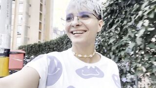 risky flashing and drooling inside a outside park. with people around :D