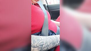 Step MILF into the vehicle pounded by step son through mini skirt