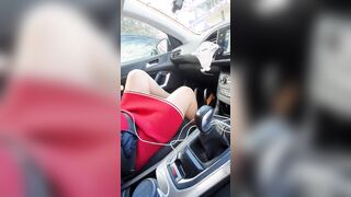 Step MILF into the vehicle pounded by step son through mini skirt