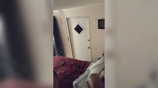 Perfect cunt with mouth smoking into her night dress while watching tv