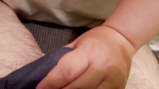 【おっぱい】おちんちんを見せつけながら、J〇むちむちおっぱいを揉みまくり Bring the penis close to your face and rub your titties