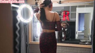 Ladyboy Goddess fucks into interracial duo into singing booth