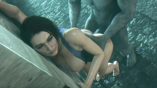 Jill Valentine Nailed Against the Wall