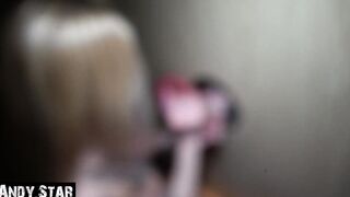 German Blonde at the Gloryhole a lot of sperm
