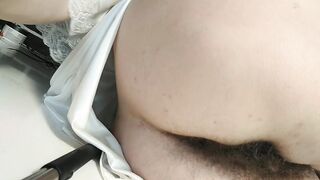 very close up of my bushy vagina. filthy talk into