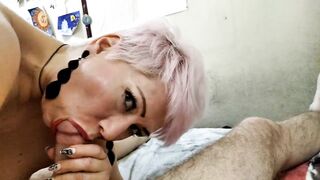 2 sex dildos in both holes, Oral Sex and bright orgasm of