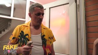 Fake Hostel French Women with Biggest Hooters Gets in on a Three-Way
