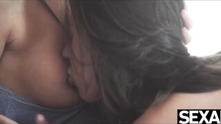 Lesbian beauties can't keep their hands off each other's beauty