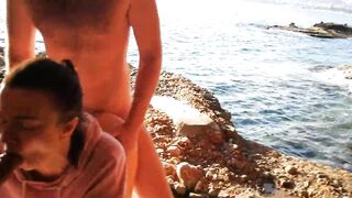 Greek Cuckold Skank Irina - Spitroasted By The Sea