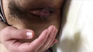 Japanese bimbos squirts on her fingers as she masturbates