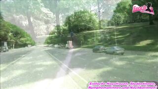 German teen yo plowed outdoors three way at berlin tiergarten