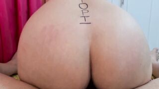 The PRETTY Reverse Cowgirl Cumshot - babe chick - (LITTLE