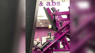 Cute Eighteen Leg Press Into Pink Tight Leggings