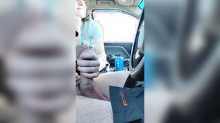 RoadHead, blowing and stroking him while he drives down the highway until he jizzes inside my mouth!